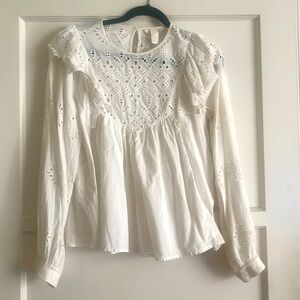 Crisp white eyelet shirt